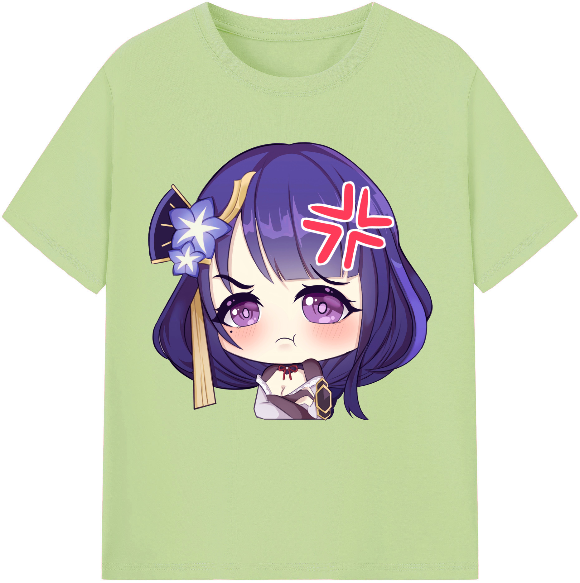 げんし神 雷電将軍 らいでんしょうぐん genshin Raiden Shogun 綿100％半袖Tシャツ（フロントプリント）